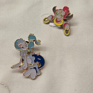 official Pokemon Primarina & Hoopa enamel pin badges